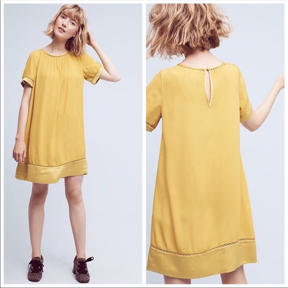 Anthropologie mustard dress Clearance